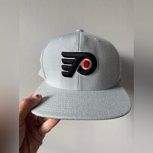 VTG Philadelphia Flyers Hockey Hat Wool Gray Black Hat Snapback Mitchell & Ness